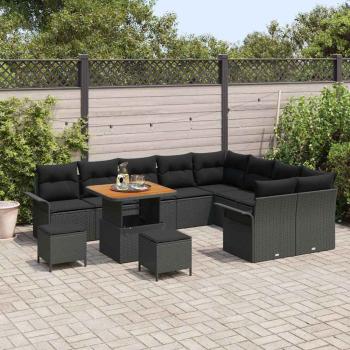 Garten-Sofa-Set 12 stk. 11-Sitzanzahl Schwarz