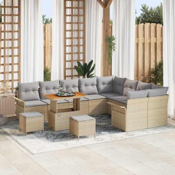 ARDEBO.de - Garten-Sofa-Set mit Kissen mit Kissen 12 pcs Beige und Hellgrau