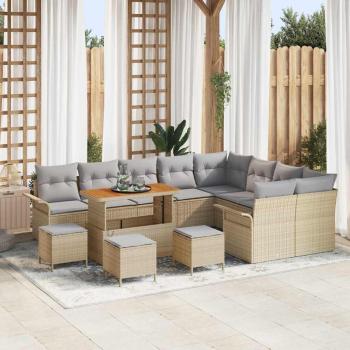 ARDEBO.de - Garten-Sofa-Set 13 stk. 12-Sitzanzahl Beige und Hellgrau