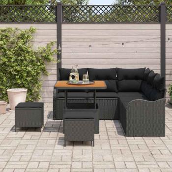 Garten-Sofa-Set 8 Stk. 7-Sitzanzahl Schwarz