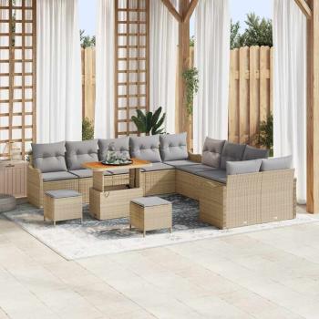 ARDEBO.de - Garten-Sofa-Set 13 stk. 12-Sitzanzahl Beige und Hellgrau