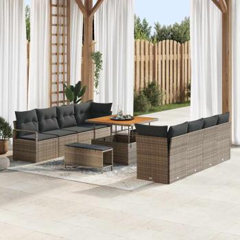 ARDEBO.de - Garten-Sofa-Set mit Kissen mit Speicher Grau 100 x 100 x 71 cm