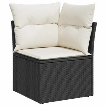 Garten-Sofa-Set 11 stk. 10-Sitzanzahl Schwarz und Creme