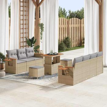ARDEBO.de - Gartensofa-set 13 Stk. 9-Sitzanzahl Beige und Hellgrau