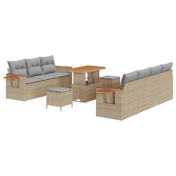 Gartensofa-set 13 Stk. 9-Sitzanzahl Beige und Hellgrau