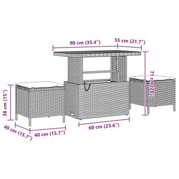 Gartensofa-set 11 Stk. 9-Sitzanzahl Schwarz Poly-Rattan