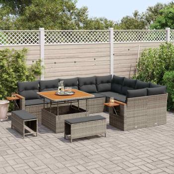 Gartensofa-set 13 Stk. 11-Sitzanzahl Grau Poly-Rattan