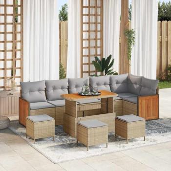 ARDEBO.de - Gartensofa-set 12 stk. 8-Sitzanzahl Beige und Hellgrau