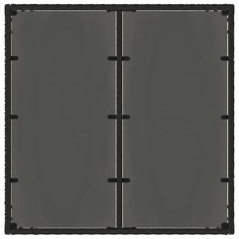 5-teiliges Garten Esszimmer Set Schwarz Poly Rattan, stapelbare Gartenstühle mit Kissen - 2-teiliges Set in Schwarz Poly Rattan