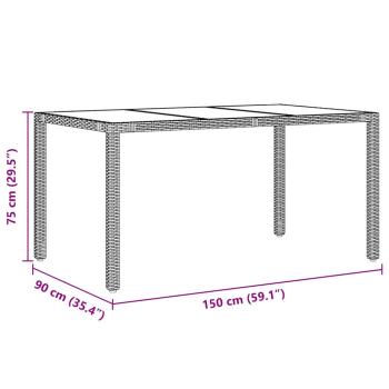 7-teiliges Garten-Esszimmer Set Schwarzes Poly-Rattan, Stapelbare Gartenstühle mit Kissen - 2-teiliges Set in Schwarz Poly-Rattan