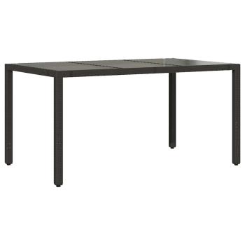 7-teiliges Garten-Esszimmer Set Schwarzes Poly-Rattan, Stapelbare Gartenstühle mit Kissen - 2-teiliges Set in Schwarz Poly-Rattan