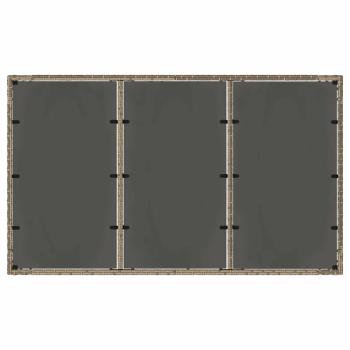 7-teiliges Garten Esszimmer Set Grau Poly Rattan, Stapelbare Gartenstühle mit Kissen 2 Stück Grau Poly Rattan