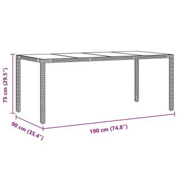7-teiliges Garten Esstischset Schwarz Poly-Rattan, Stapelbare Gartenstühle mit Kissen - 2-teiliges Set in Schwarz Poly-Rattan