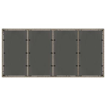 7-teilige Garten Essgruppe Grau Poly Rattan, Stapelbare Gartenstühle mit Kissen 2 Stück Grau Poly Rattan