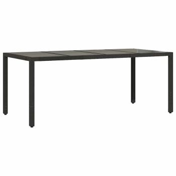 9-teiliges Garten Essset Schwarzes Poly Rattan, Stapelbare Gartenstühle mit Kissen - 2-teiliges Set in Schwarz Poly Rattan
