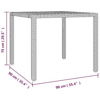 3-teilige Garten Essgruppe Graues Poly Rattan, Stapelbare Gartenstühle mit Kissen 2 Stück Graues Poly Rattan