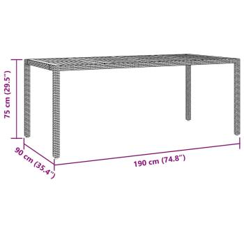 9-teiliges Garten Esszimmer Set Schwarzes Poly-Rattan Akazie, Stapelbare Gartenstühle mit Kissen 2 Stück Schwarz Poly-Rattan