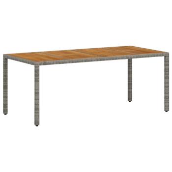 9 teiliges Garten Essgruppe Grau Poly Rattan Akazie, Stapelbare Gartenstühle mit Kissen 2 Stück Grau Poly Rattan