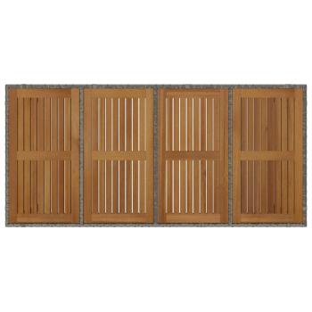9 teiliges Garten Essgruppe Grau Poly Rattan Akazie, Stapelbare Gartenstühle mit Kissen 2 Stück Grau Poly Rattan