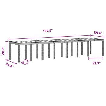 17-teiliges Garten-Essset mit Kissen Anthrazit Poly-Rattan, Gartentisch Anthrazit 250x100x73 cm Poly-Rattan, Gartentisch Anthrazit 150x100x73 cm Poly-Rattan, Gartenstühle mit Kissen 4 Stück Anthrazit Poly-Rattan
