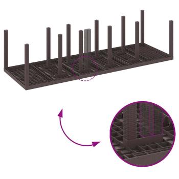 11-teiliges Gartentischset aus braunem Poly-Rattan, Gartentisch Braun 150x100x73 cm Poly-Rattan, Gartensessel 2 Stück Braun Poly-Rattan, Gartensessel 4 Stück Braun Poly-Rattan