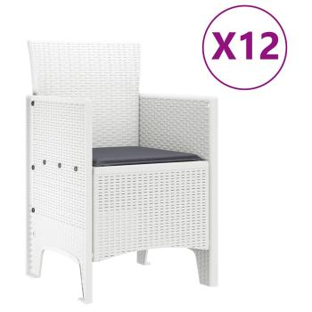 13-teilige Garten Essgruppe mit Kissen Weiß Poly Rattan, Gartentisch Weiß 200x100x73 cm Poly Rattan, Gartentisch Weiß 150x100x73 cm Poly Rattan, Gartenstühle mit Kissen 4 Stück Weiß Poly Rattan