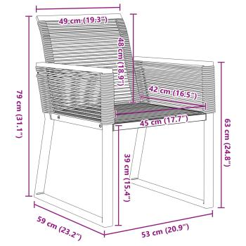 Garten Essgruppe 9 pcs Schwarz Poly-Rattan
