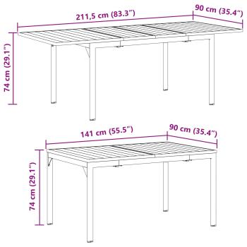 Garten Essgruppe 9 pcs Anthrazit Stahl