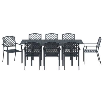 Garten Essgruppe 9 pcs Anthrazit Stahl