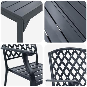 Garten Essgruppe 9 pcs Anthrazit Stahl