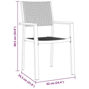 3-teiliges Garten-Esszimmer-Set Schwarz Poly-Rattan