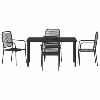Garten Essgruppe 5 pcs Schwarz Pulverbeschichteter Stahl