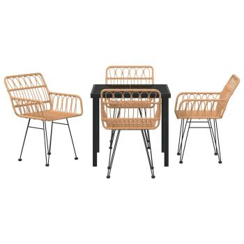 Garten Essgruppe 5 pcs Braun Pulverbeschichteter Stahl