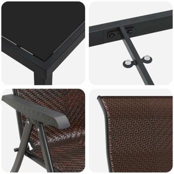 5-teiliges Garten-Esszimmer-Set Braunes Poly-Rattan