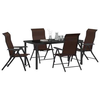 5-teiliges Garten-Esszimmer-Set Braun Poly-Rattan
