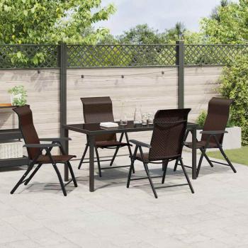 5-teiliges Garten-Esszimmer-Set Braun Poly-Rattan