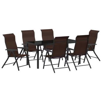 7-teiliges Garten-Esszimmer-Set Braun Poly-Rattan