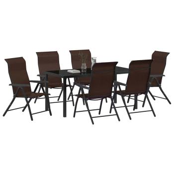 7-teiliges Garten-Esszimmer-Set Braun Poly-Rattan