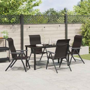 5-teiliges Garten-Ess-Set Schwarz Poly-Rattan