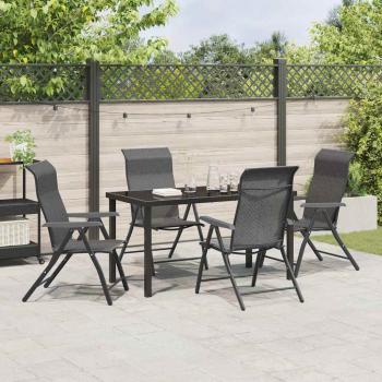 5-teiliges Garten-Dining-Set Grau Poly-Rattan