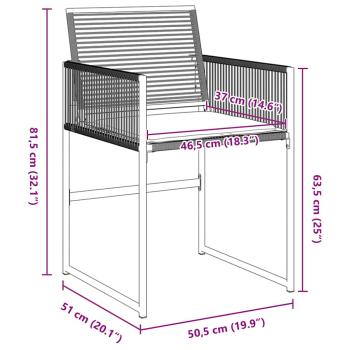 9-teiliges Garten Essset mit Kissen Schwarz Poly Rattan