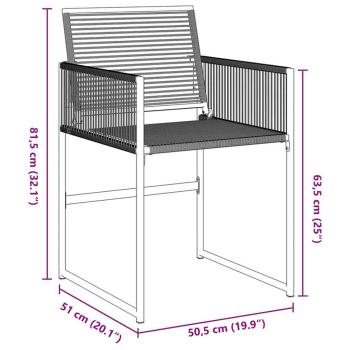 5-teiliges Garten-Essmöbelset Schwarz Poly-Rattan