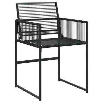 9-teiliges Garten-Essset Schwarzes Poly-Rattan