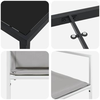 5-teiliges Garten-Esszimmer-Set mit Kissen in Weiß, Textilene und Stahl