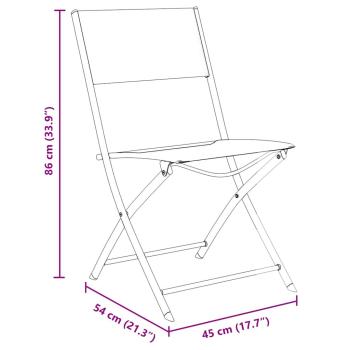 5-teiliges Garten-Esszimmer-Set Schwarz Textilene und Stahl
