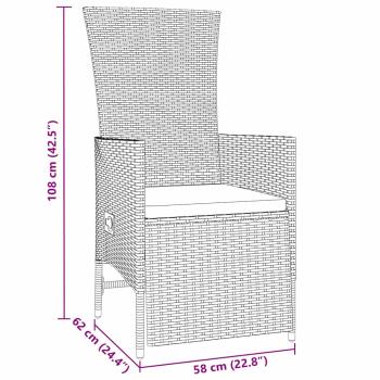 7-teiliges Garten-Dining-Set mit Kissen Beige Poly Rattan
