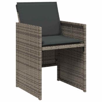 Garten Essgruppe mit Kissen 9 pcs Grau Poly-Rattan