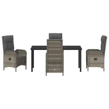 5-teiliges Garten-Ess-Set Grau Poly-Rattan