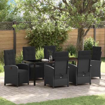 ARDEBO.de - Garten Essgruppe 7 stk. Schwarz Poly-Rattan