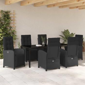 Garten Essgruppe 7 stk. Schwarz Poly-Rattan